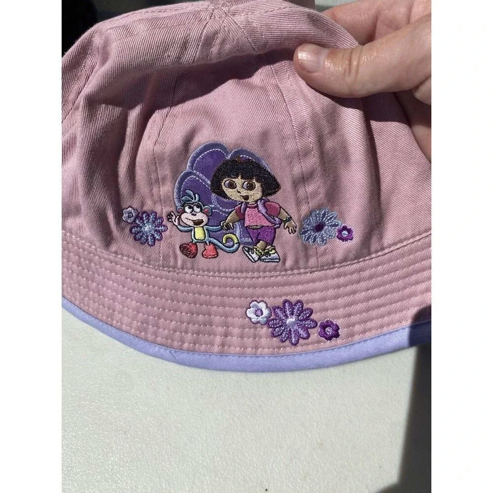 VTG 2005 Dora the Explorer Boots Bucket Hat NWT Toddler Pink Purple Viacom Y2K